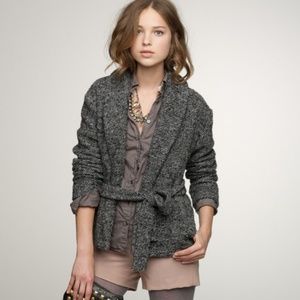 Black Speckled Sweater Jacket J.Crew Wool Small S